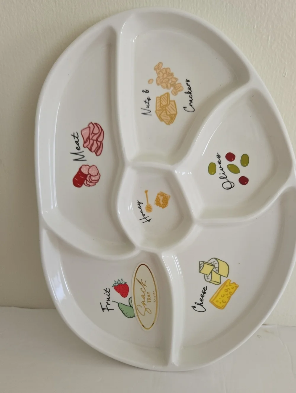 Ceramic Snack Charcuterie 6 Compartment Tray